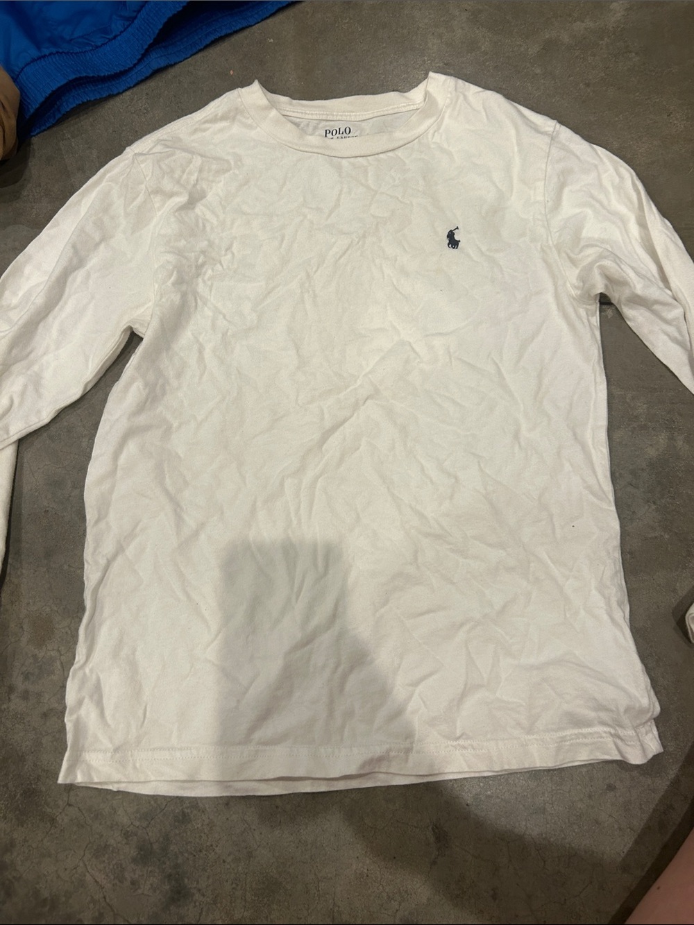 Polo by Ralph Lauren White Long-Sleeve Crewneck Tee with Navy Pony
